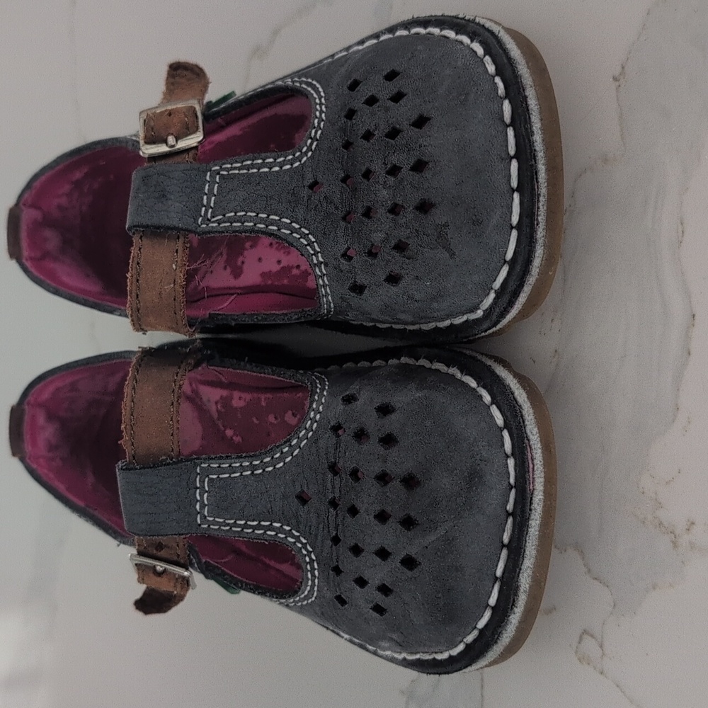 Kickers Gray and Brown Dress Shoes with Buckle 10US - Picture 7 of 10